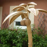 Rattan palm floor lamp by Mario Lopez Torres, 1970