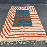 Beni Ourain Berber rug with colourful patterns, size 150 x 250 cm.