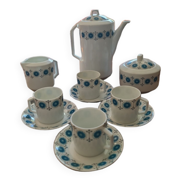 Service à café en porcelaine de Limoges France circa 1970
