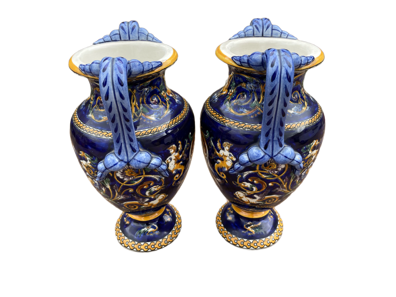 Vase in Gien earthen earthen of amphora shape