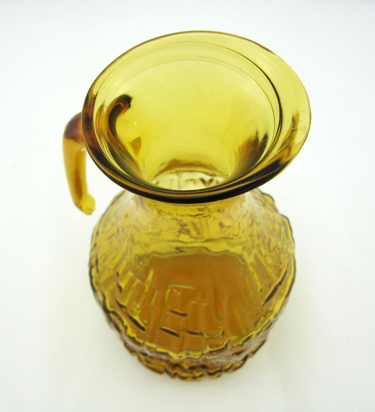 Amber Yellow Molded Glass Pitcher - Bormioli Fidenza Vitraria Italy - Vintage 60s