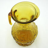 Amber Yellow Molded Glass Pitcher - Bormioli Fidenza Vitraria Italy - Vintage 60s