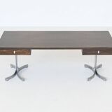 Trau Arredamenti Metallici S.P.A. large desk in rosewood Italy 1960