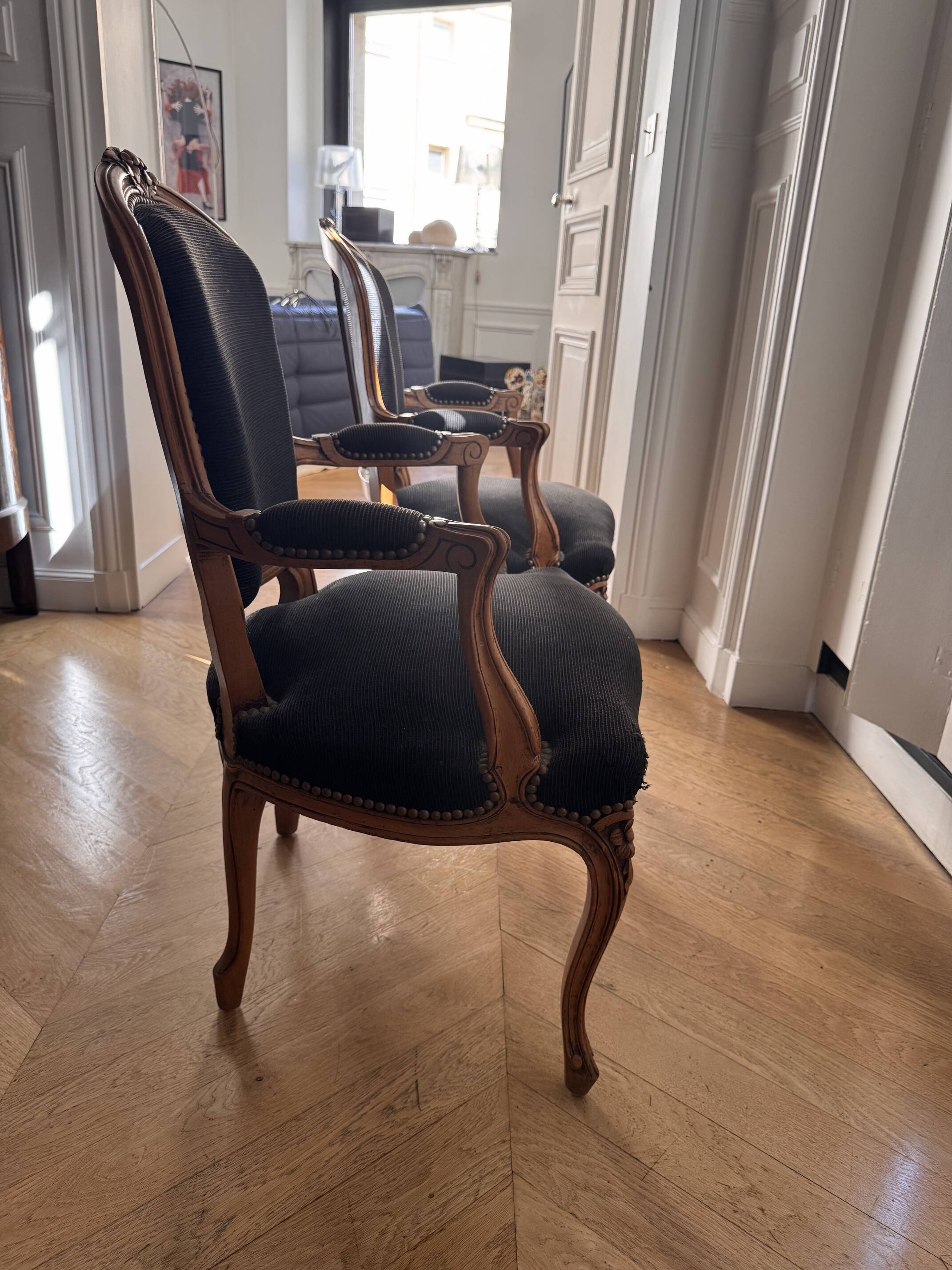 Fauteuils Cabriolet style Louis XV