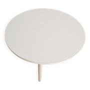 Tabouret et table vintage blanche, Danemark, 1960