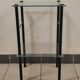 50s metal and glass side table