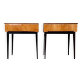 Paire de tables en bois design par UP Zavody - Tchécoslovaquie - années 1940