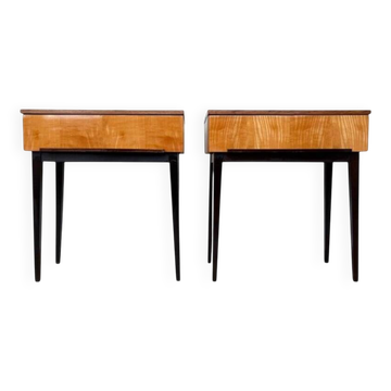 Pair of design wooden tables by UP Zavody - Czechoslovakia - 1940s