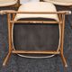 Chaises de salle à manger/conférence vintage avec accoudoirs en noyer et cuir vinyle d'origine b