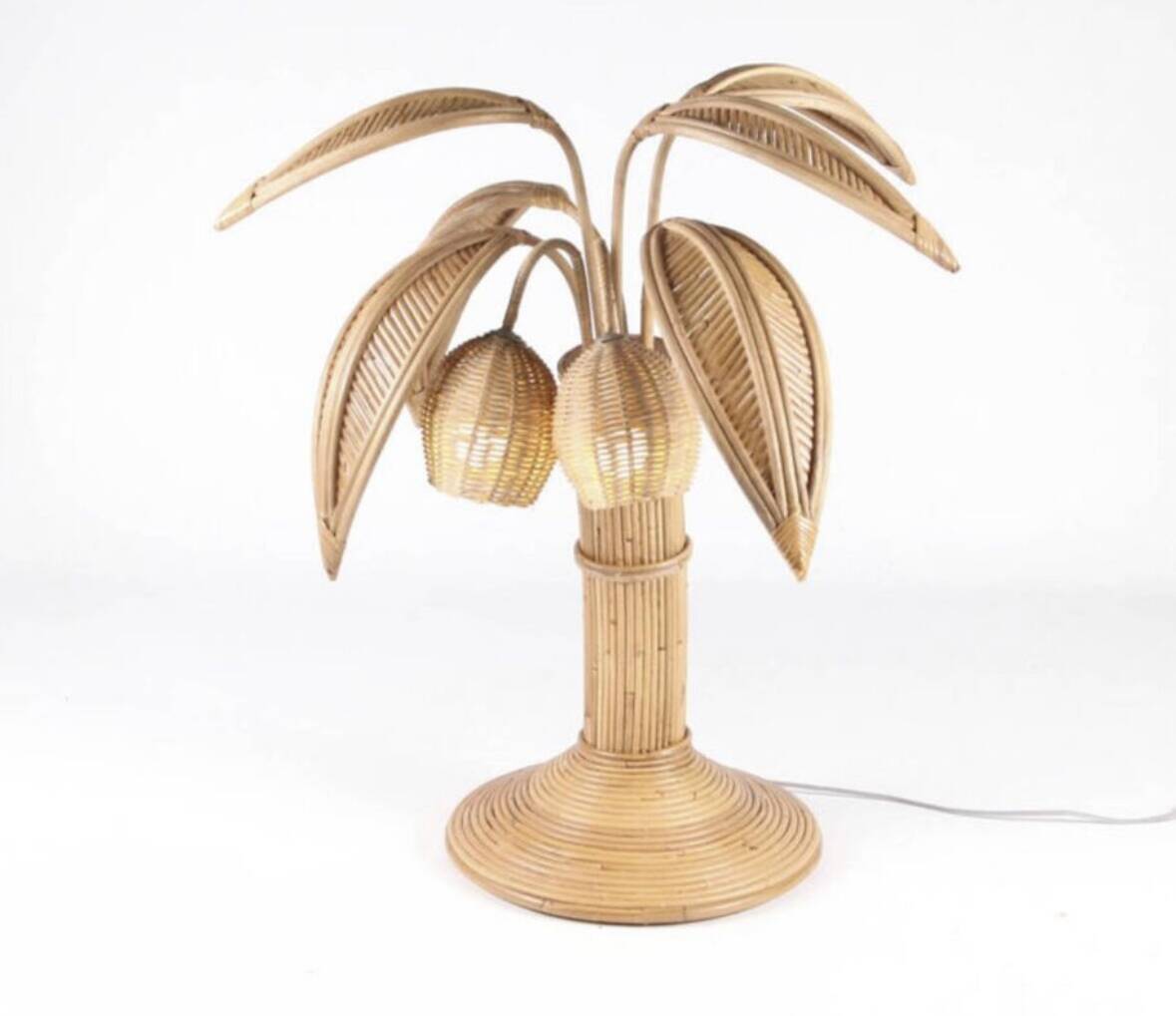 "Rattan 'coconut tree' lamp"