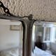Vintage 1940s triptych barber mirror, bevelled chrome, snake imitation - 31 x