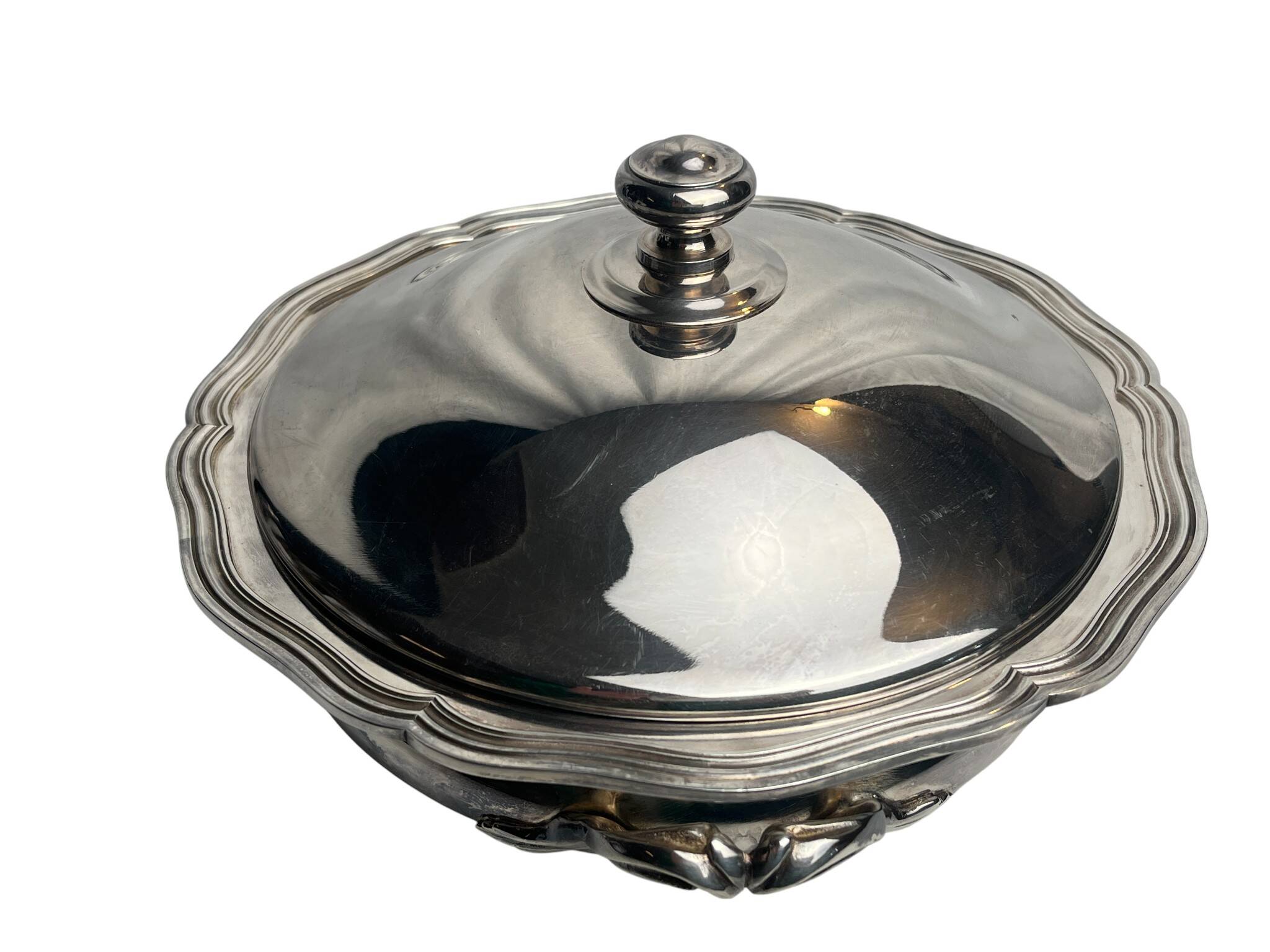 Tableware, silver-plated metal vegetable dish by Guildart, 20th century
