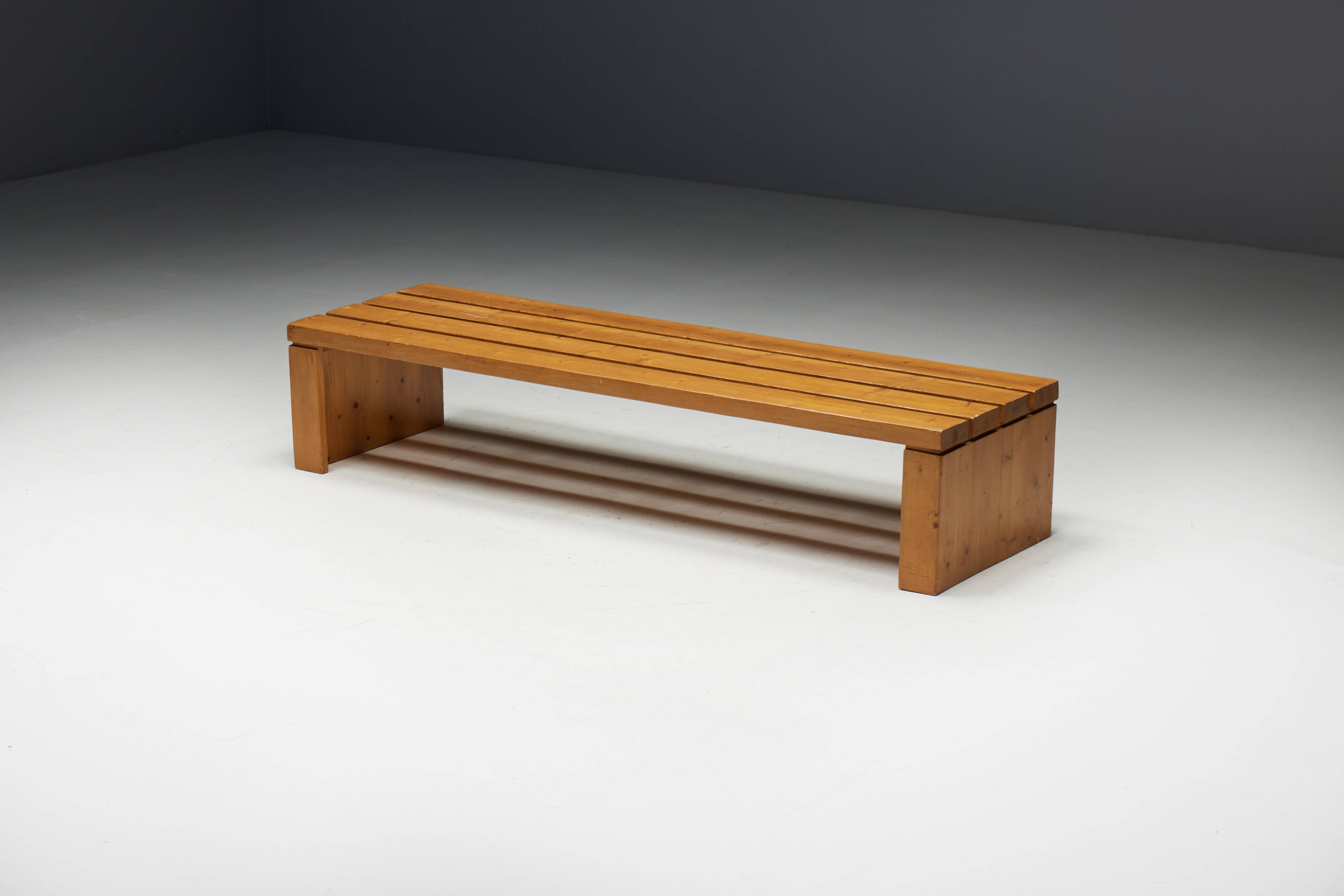 Slate Bench by Charlotte Perriand for Les Arcs, France, 1980s