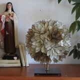 Mother-of-pearl lotus table lamp, Rausch, vintage space age