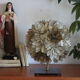 Mother-of-pearl lotus table lamp, Rausch, vintage space age