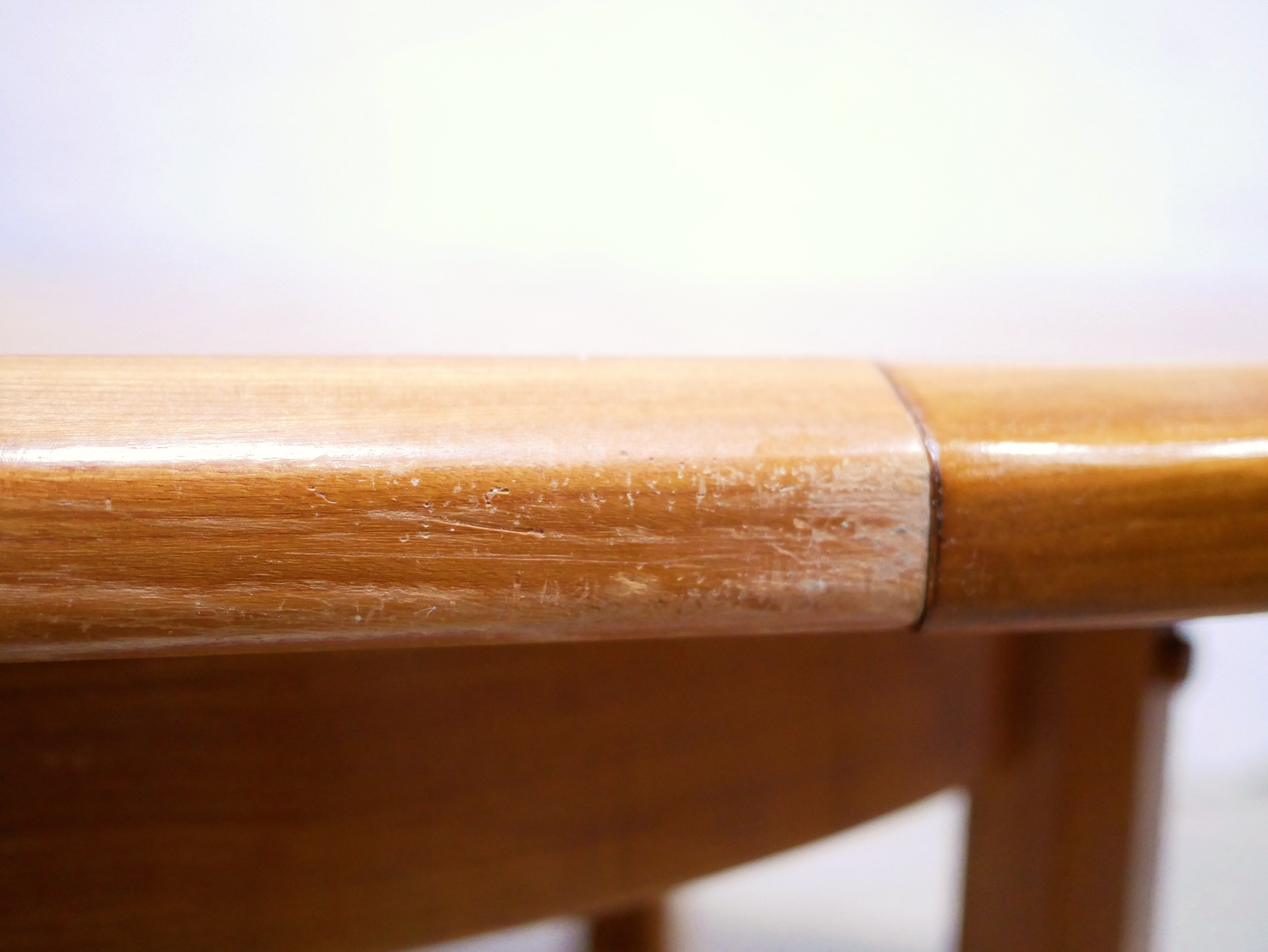 Vintage extendable round wooden dining table