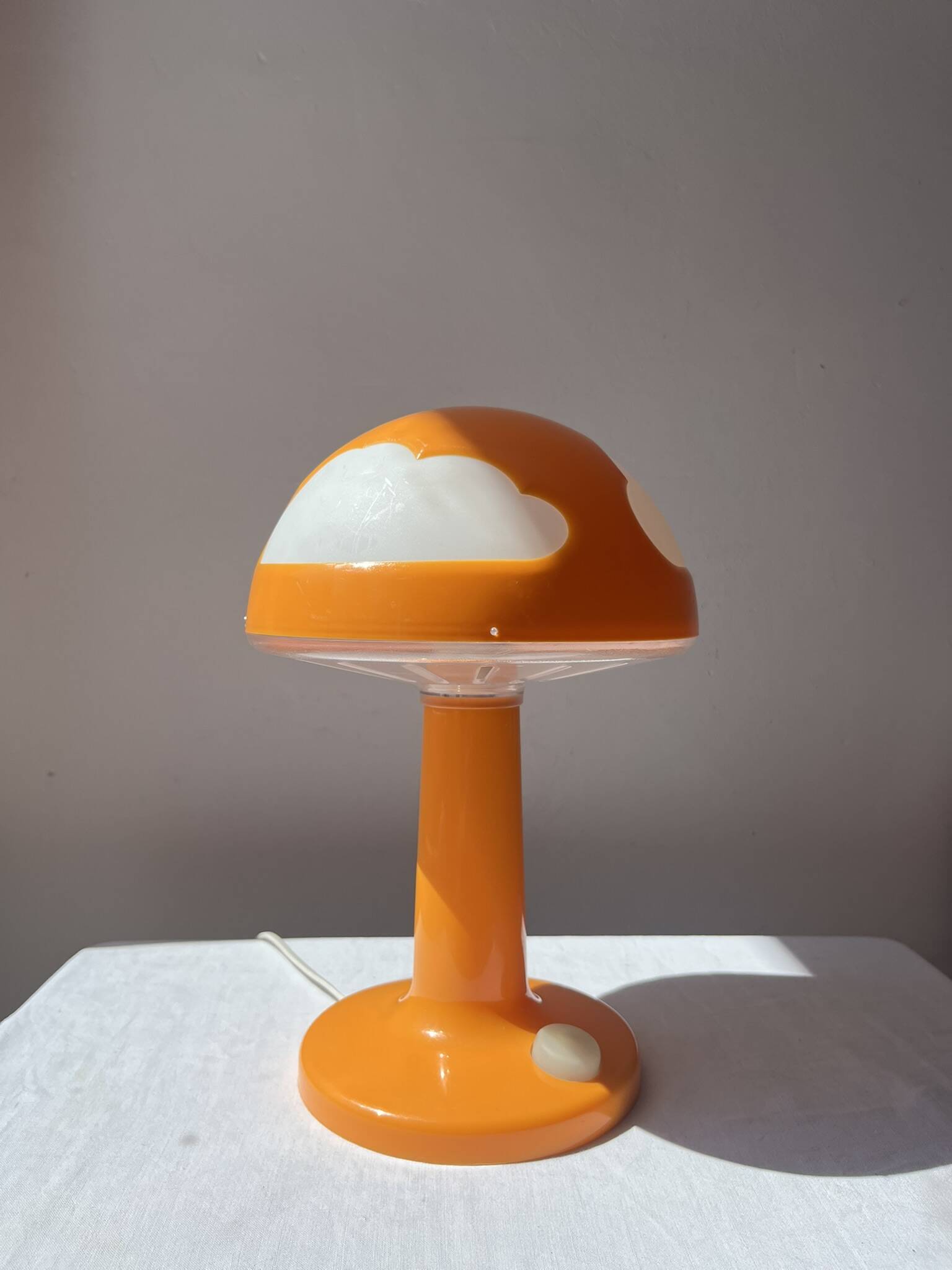 Vintage Skojig orange mushroom lamp, IKEA vintage
