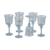 Série de 6 verres à eau en cristal de Daum modèle Saumur