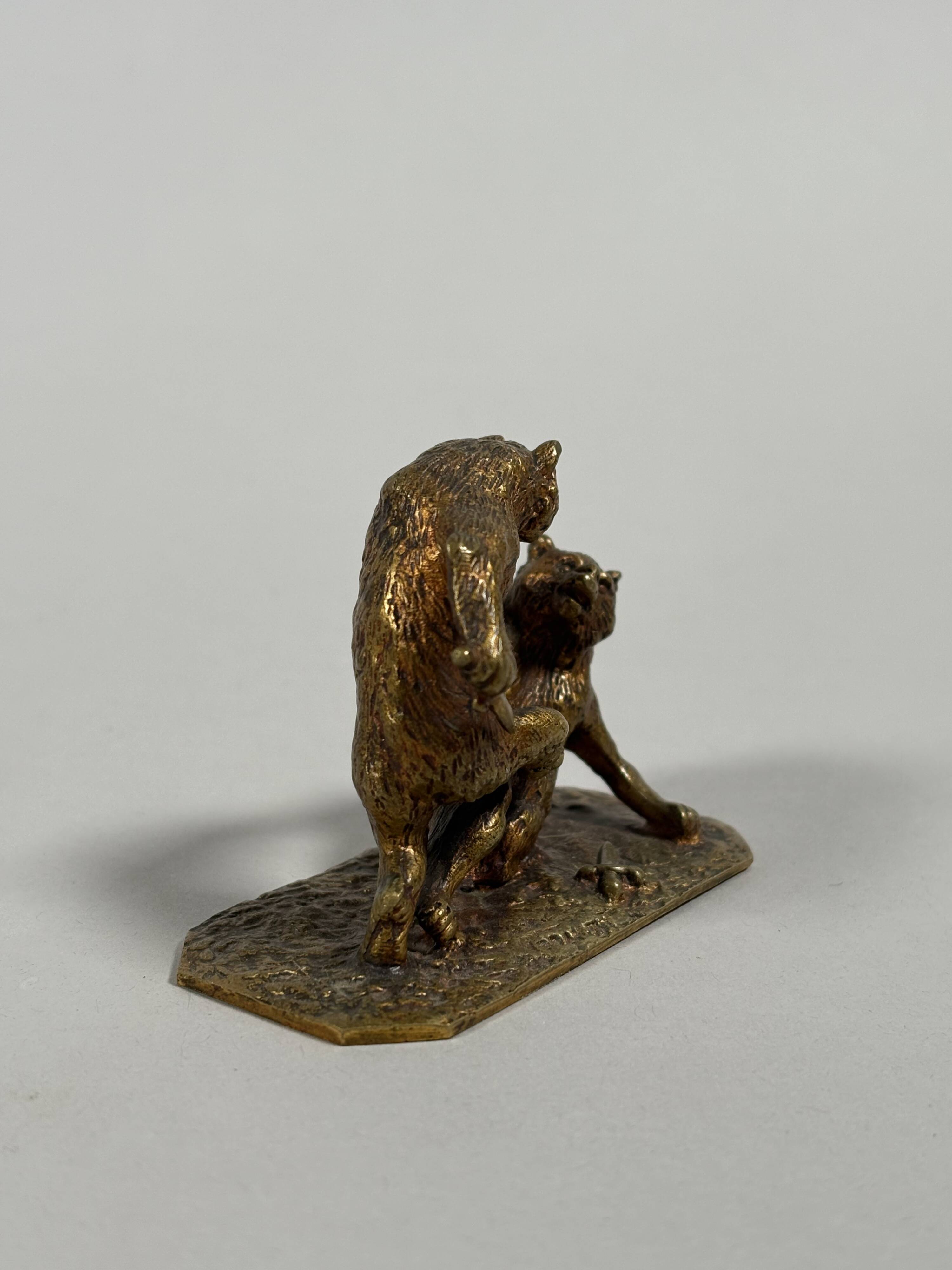 Christophe FRATIN (1801–1864) " Le combat d'ours" sculpture en bronze XIXe