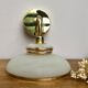 Wall light vintage lampshade in white and gold frosted glass.