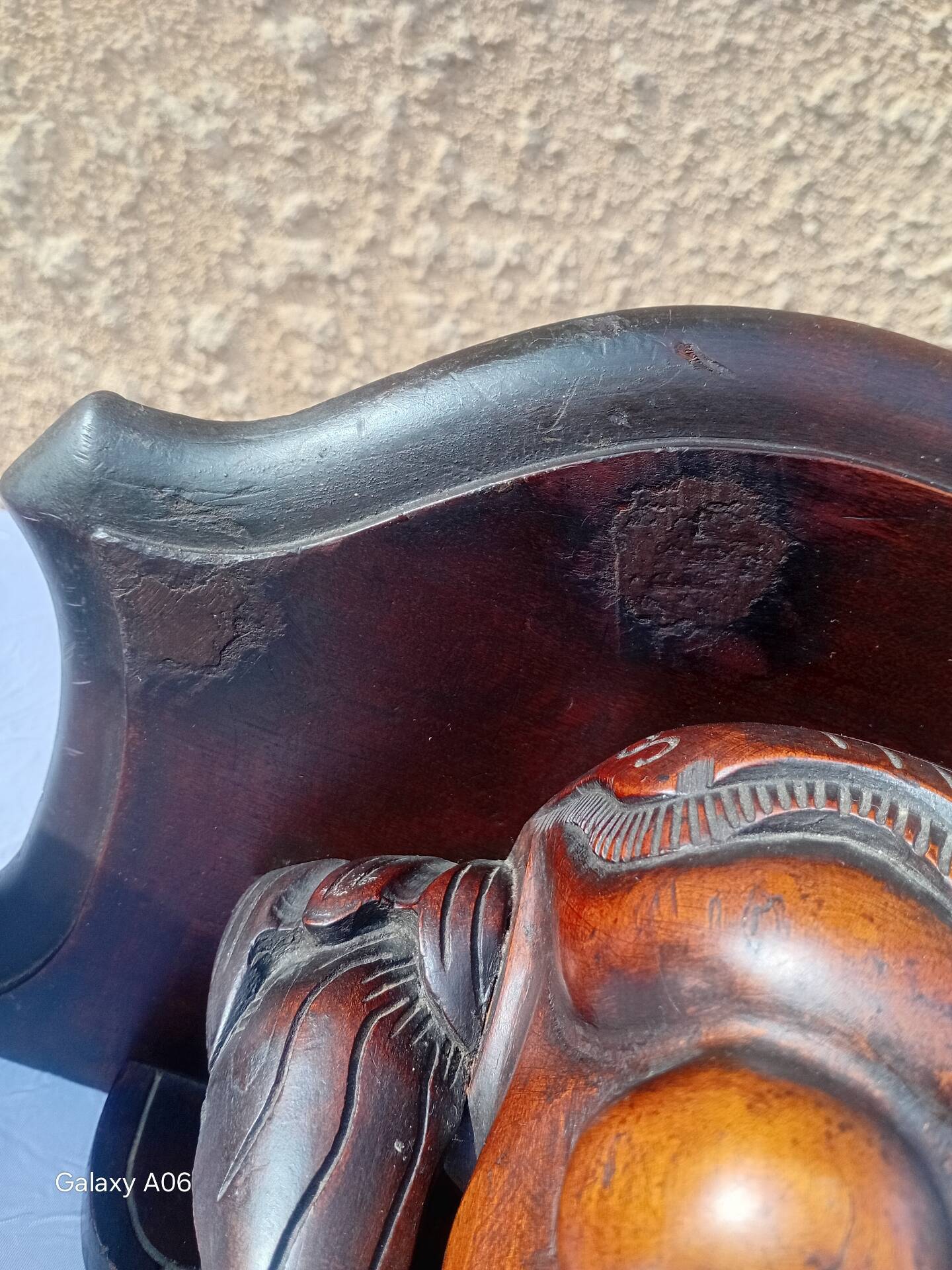Rare pair of wall-mounted consoles Elephant carved wood J. Derolland
