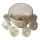Set punch ou cocktail en verre soufflé bullé , esprit Biot