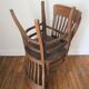 Two chairs solid oak patinated early twentieth century