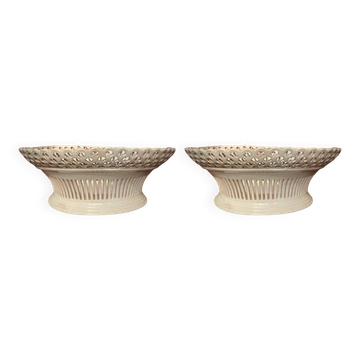 19th Century Italian Pierced Porcelain Compotes from Giustiniani Manufacture, Set of 2
