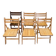 Set of 6 vintage folding chairs in solid wood, bistro/Scandinavian style.