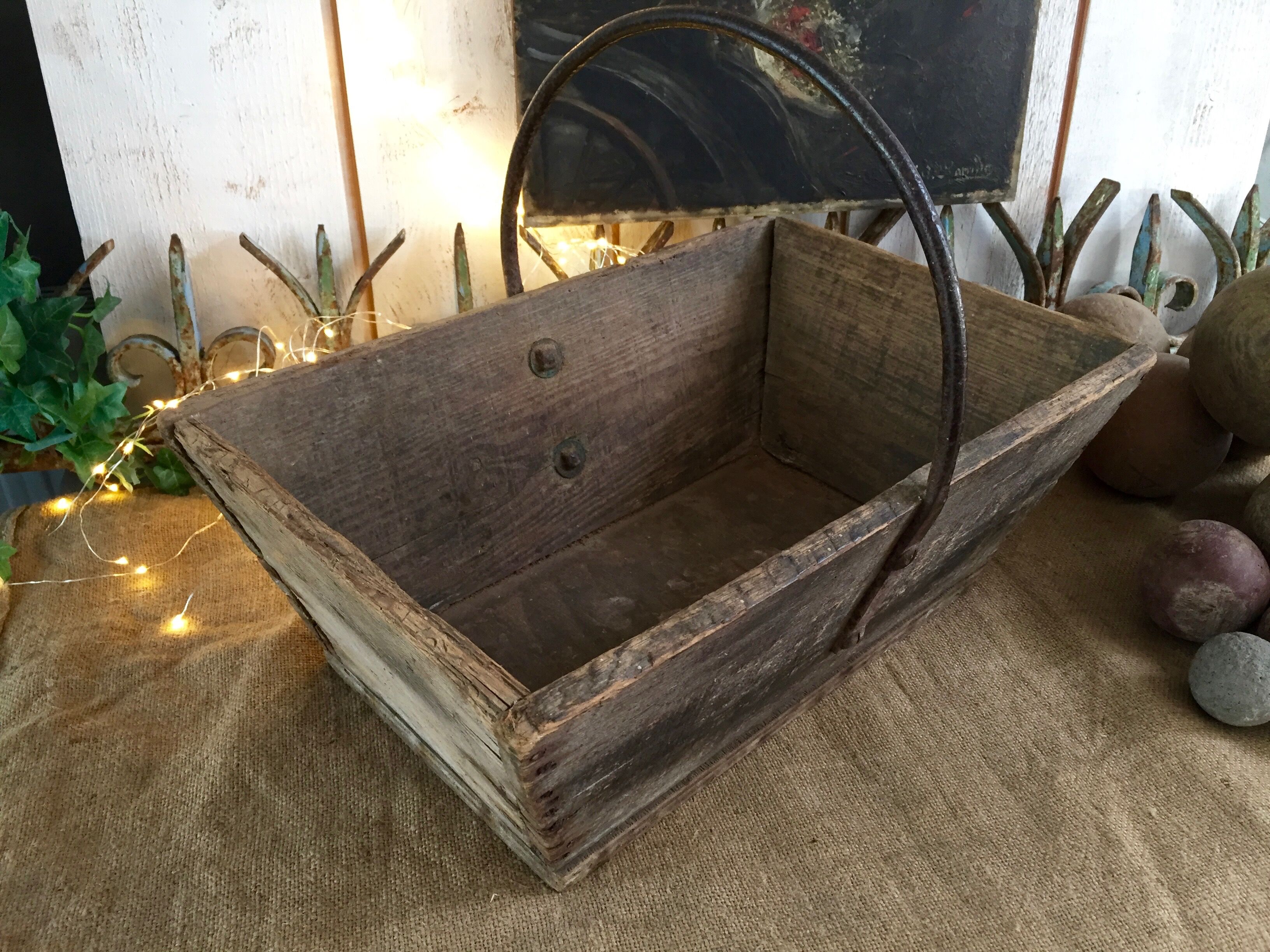 Old wooden basket