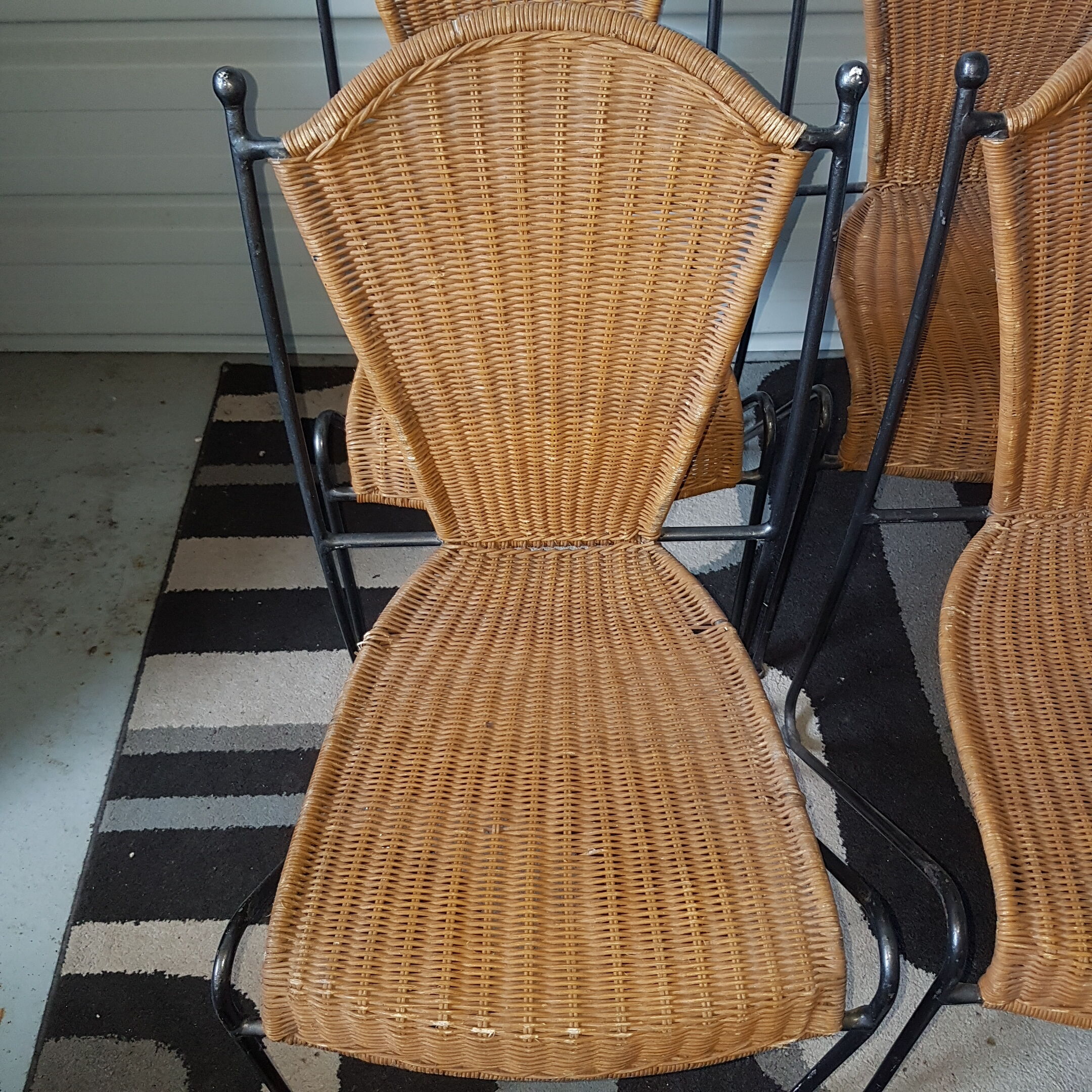 4 vintage canne chairs 1960