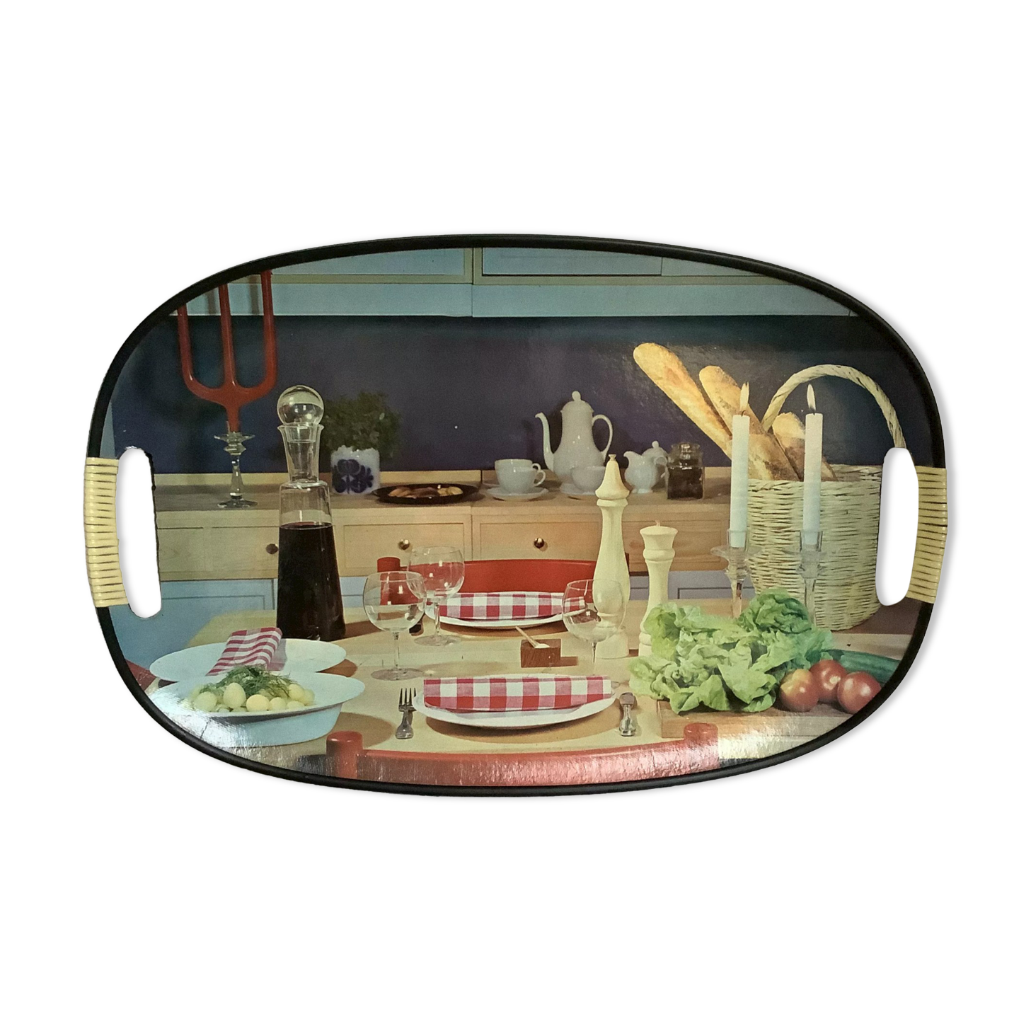 Old vintage oval top scoubidou handles