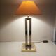 Modernist lamp. Brushed steel and brass.
