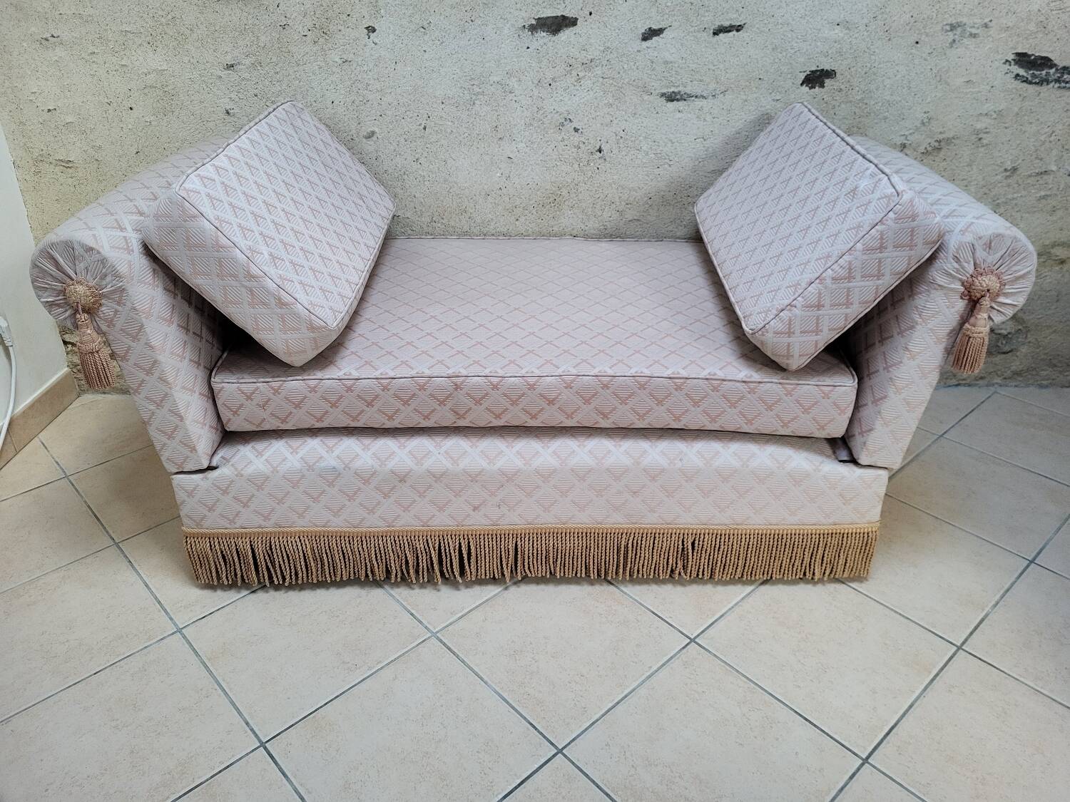 Art Nouveau chaise longue banquette