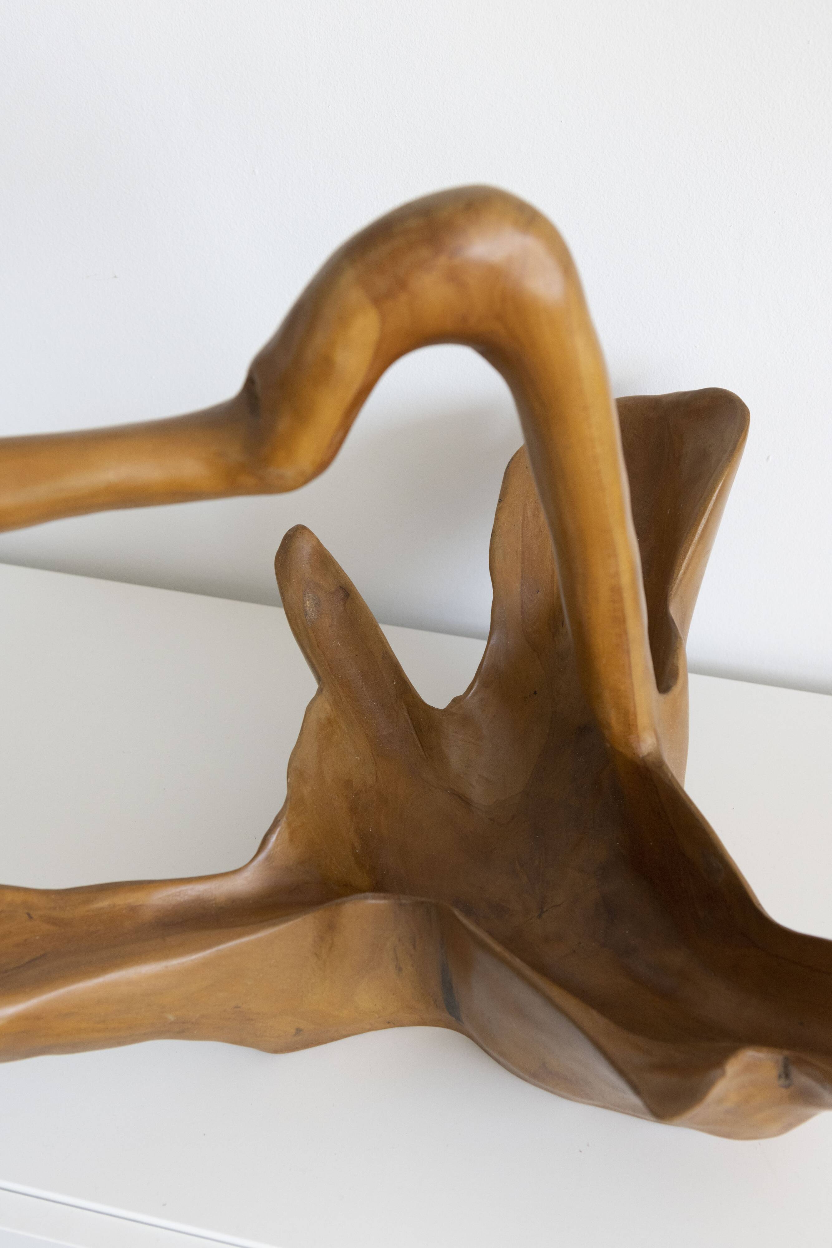 Brutalist fruit cup olive wood