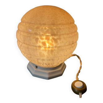 Lampe à poser globe en verre marbré