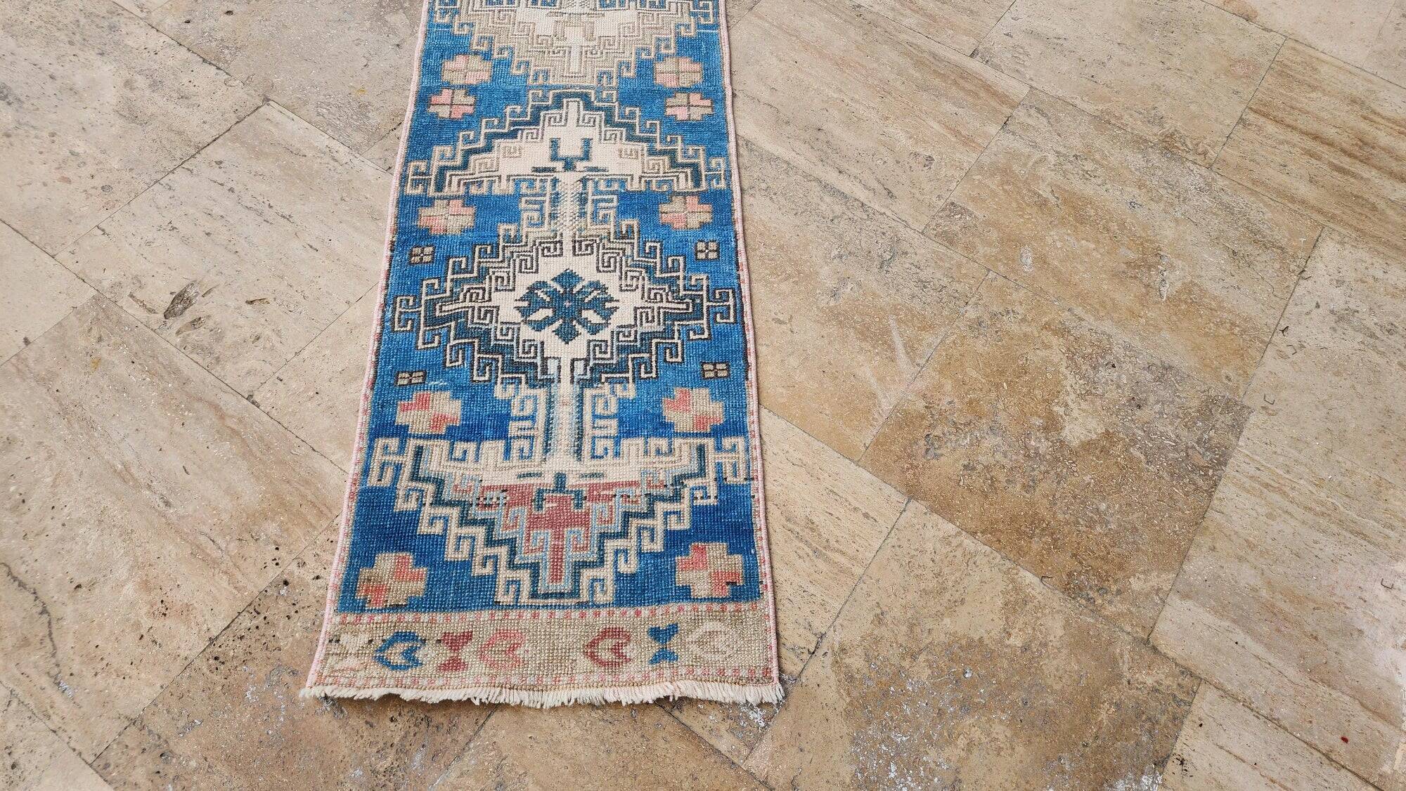 Tapis de couloir turc vintage 53x206 cm