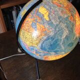 Luminous glass globe signed Taride dated 1974