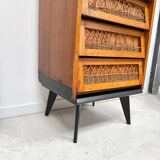 Vintage rattan chest of drawers