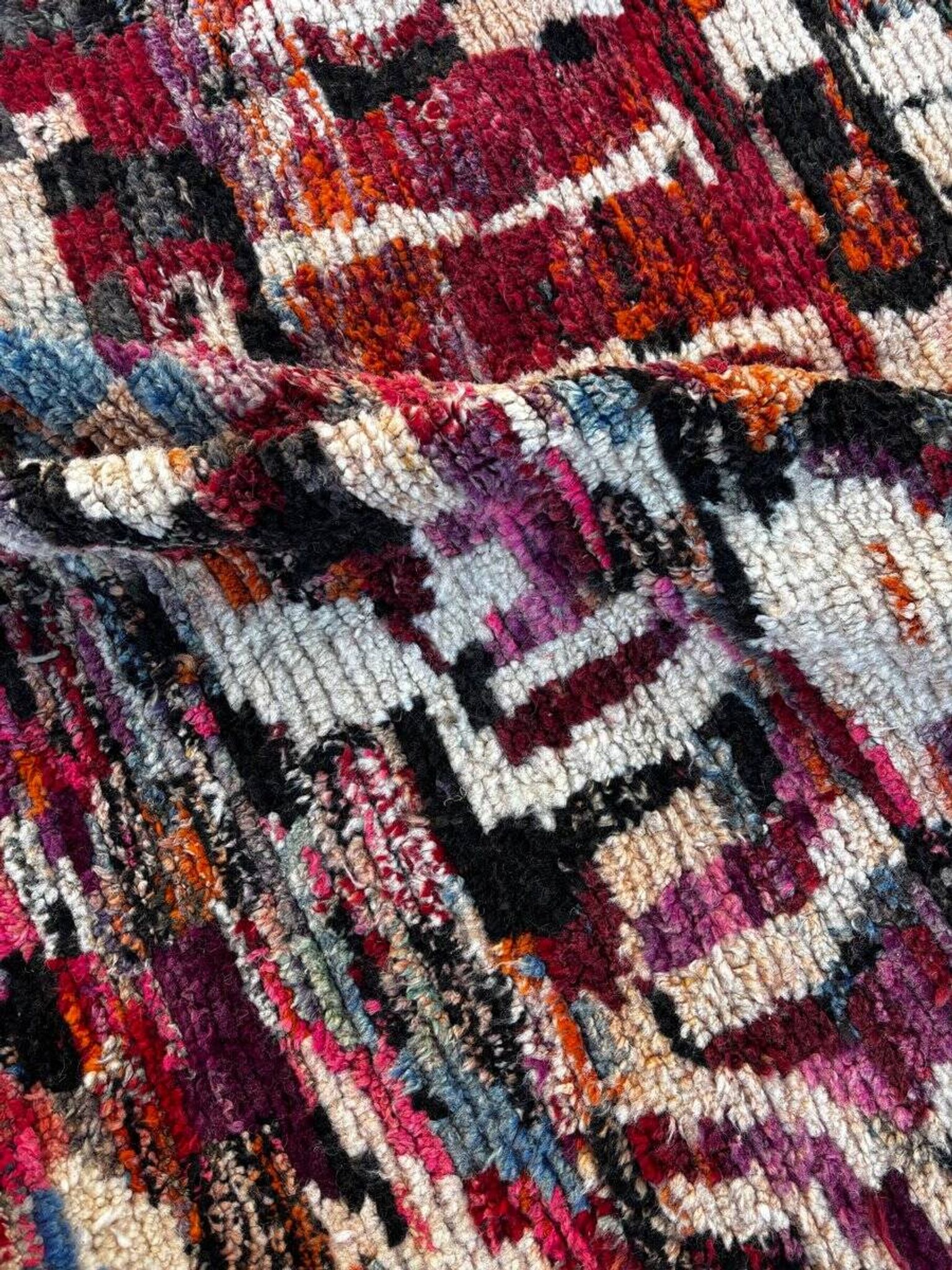 Multicoloured Moroccan Berber rug for the living room.