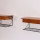 Pair of Scandinavian bedside tables to hang in teak 1960