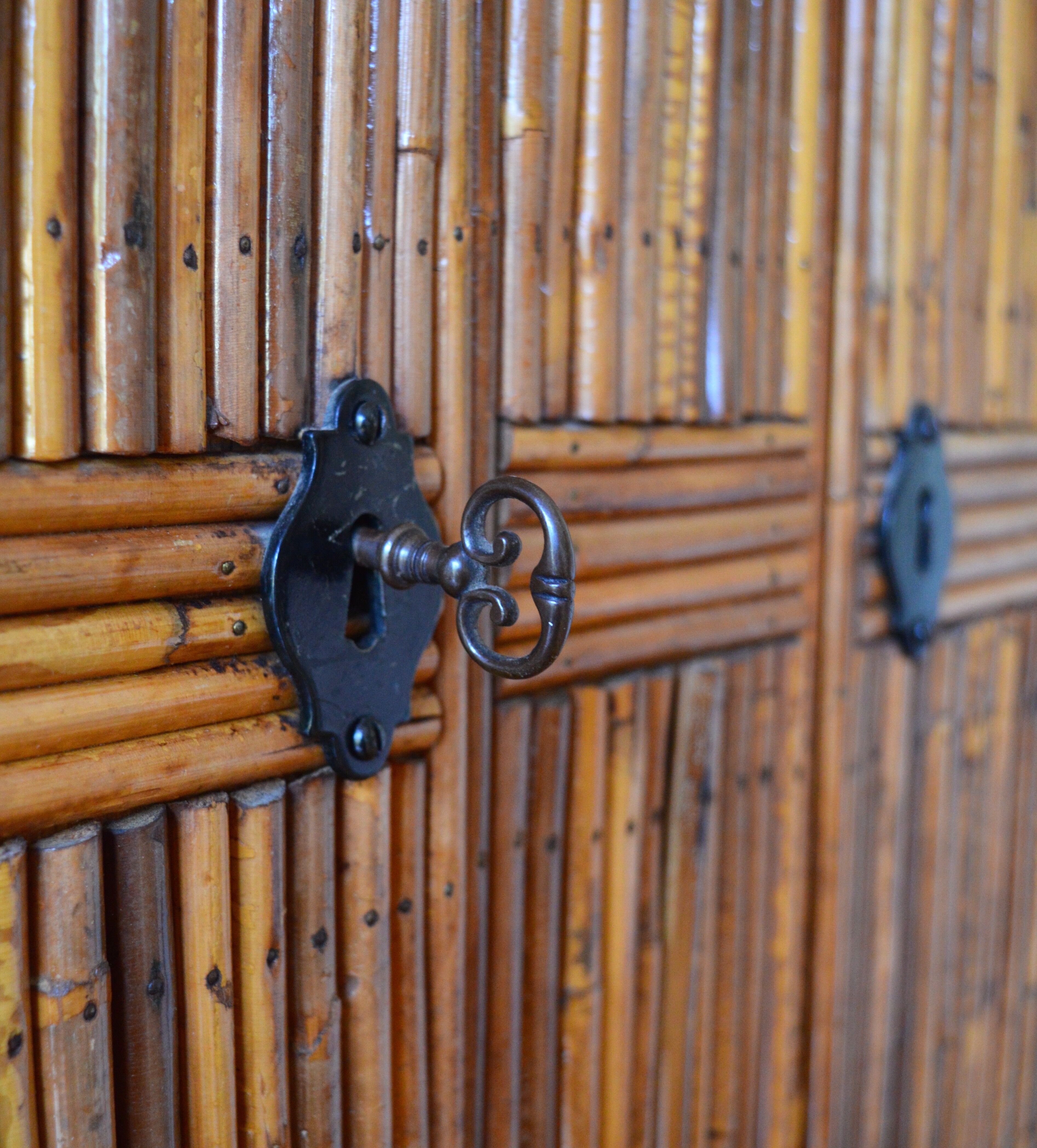 Rattan and bamboo wardrobe