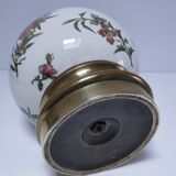 round vase earthenware brass decorated with flowers and insects early 20th century