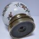 vase boule faïence laiton décor fleurs insectes début xxème