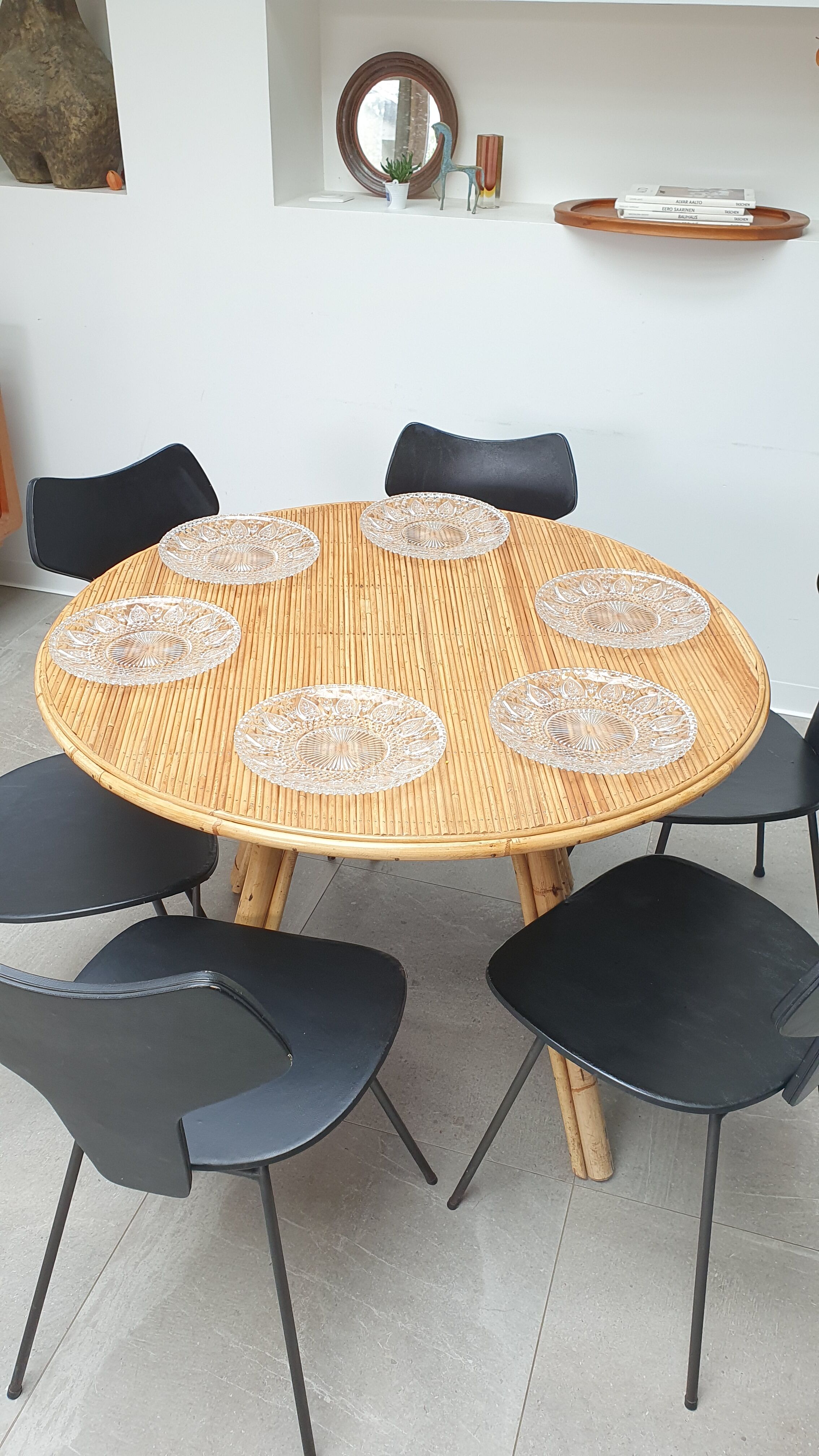 Rattan dining table from the 60s