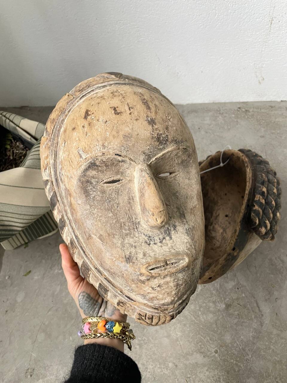 Pair of African Fang and Punu masks from Gabon