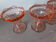 4 old ice cream cups/pink glass dessert