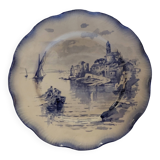 Sarreguemines earthenware plate with Marine decor late 19th century early 20th century