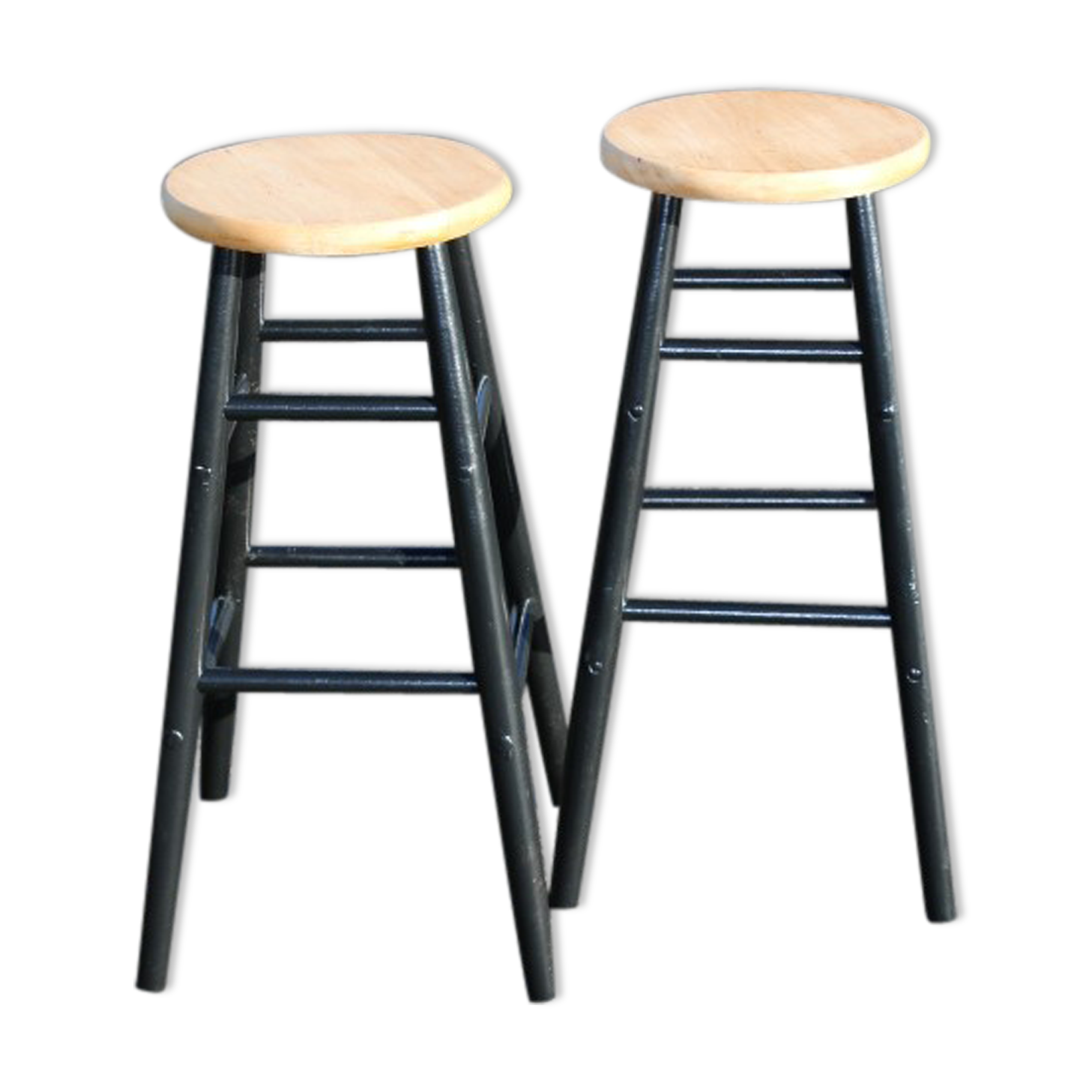 Paire de tabourets bois style scandinave 735mm