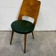 Vintage Baumann chair from the 1950s - curved wood and green seat.
